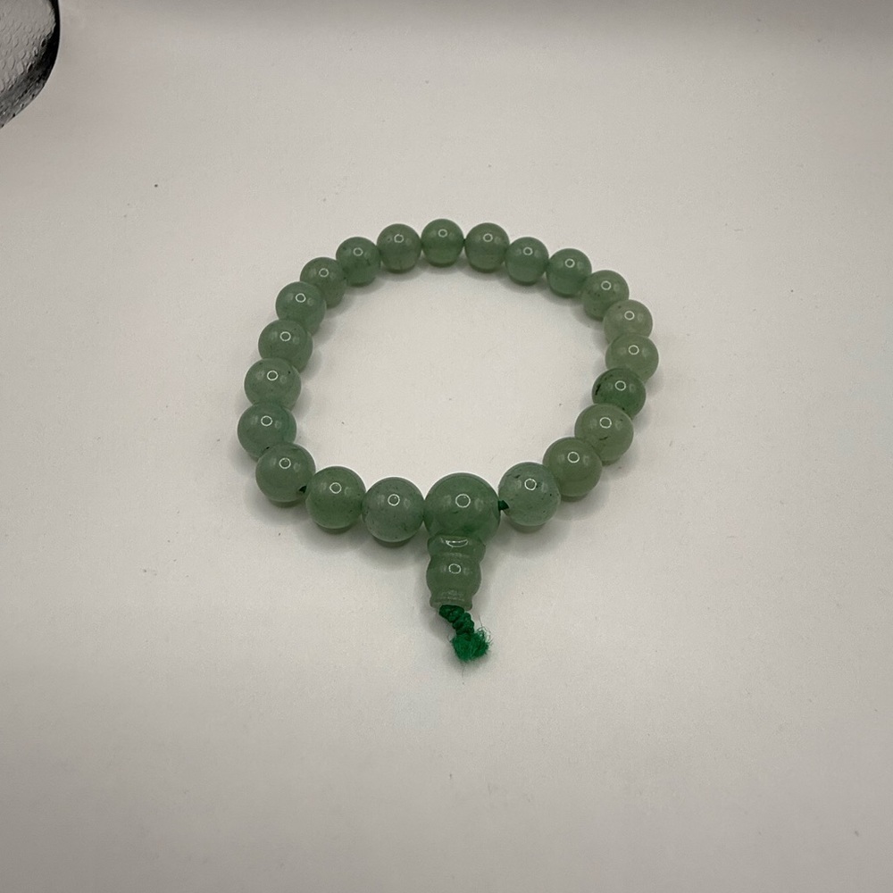 Translucent Green Jade Women's Stretch Bracelet Green Jadeite Fine Quality - Picture 4 of 4